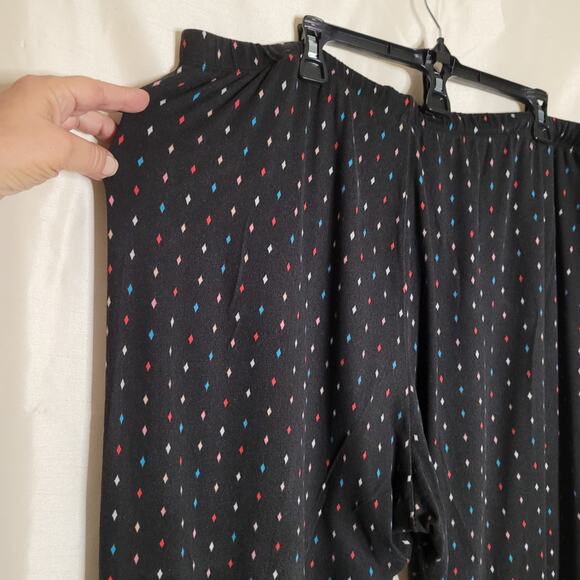 Women's 3XL Black Pajama Pants with Diamond Pattern - Picture 10 of 15